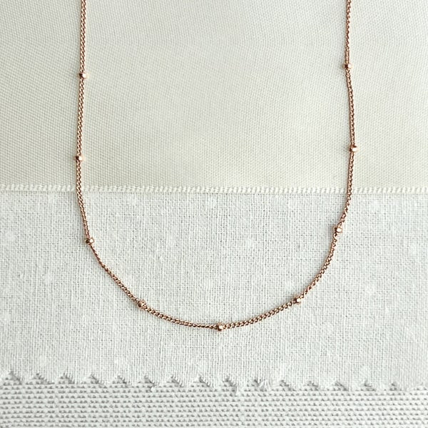 14kt Rose Gold-filled layering necklace - choker length. 