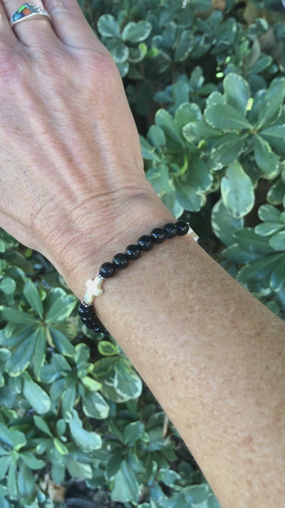 Divine Protection Cross and Tourmaline Bracelet