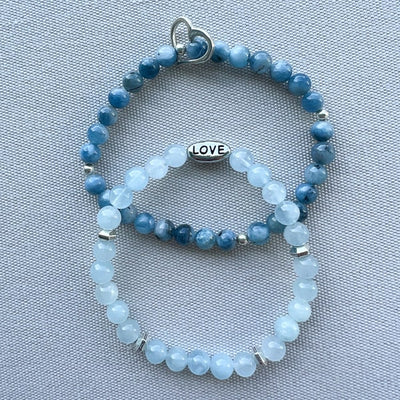 Ocean's Heart Bracelet shown with Love in the Waves Bracelet.