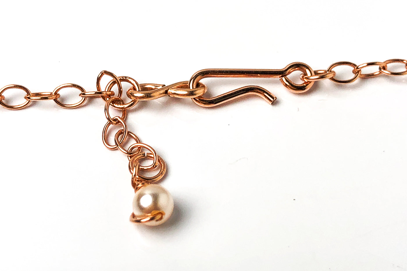 14kt Rose-gold filled Infinity clasp detail.