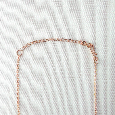 Pink Opal & Rose Gold Bar Necklace, 14Kt Rose-gold filled, 16-18 inches